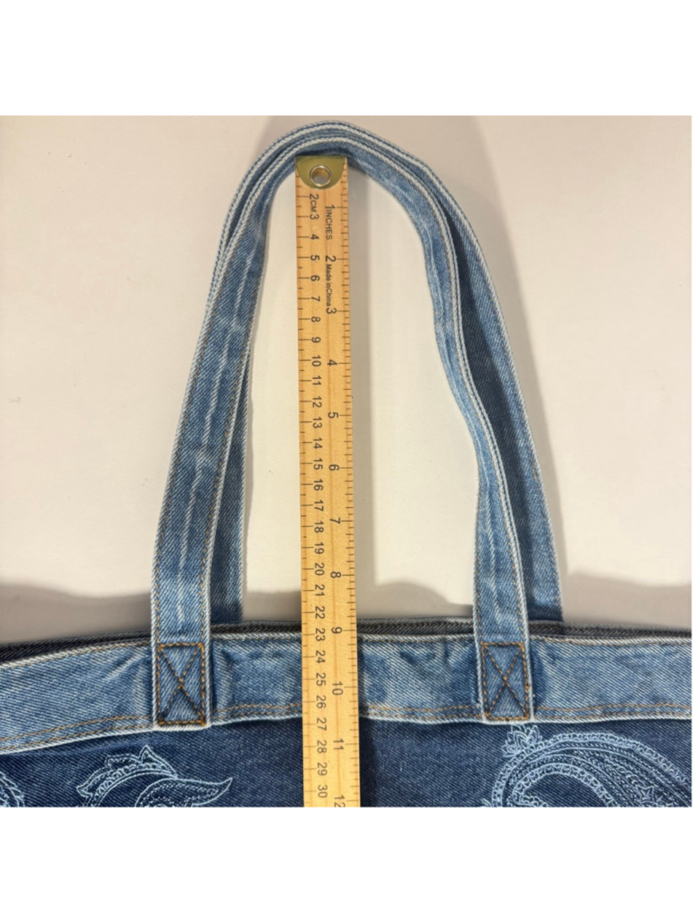 DG2 by Diane Gilman 30th Anniversary Denim Jean Tote Bag Purse Paisley Pocket - Picture 7 of 9